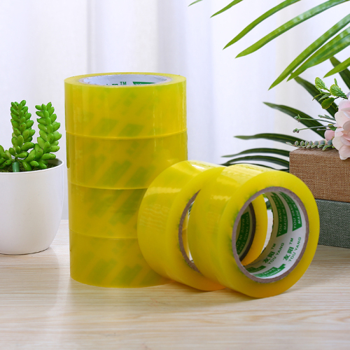 Printing Adhesive Tape Transparent Yellow Tape Customized Transparent Sealing Packaging Tape in Stock Large Quantity and Low Price Wholesale