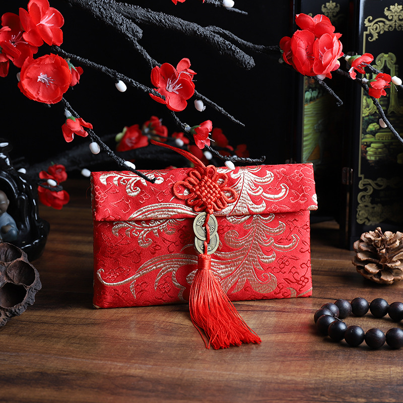 中式盘扣布艺红包袋创意高档婚礼利是封万元礼金红包袋