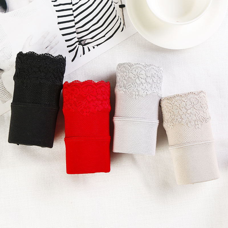 内裤新品 蕾丝边中腰棉女式三角裤 棉大红透气女士内裤批发