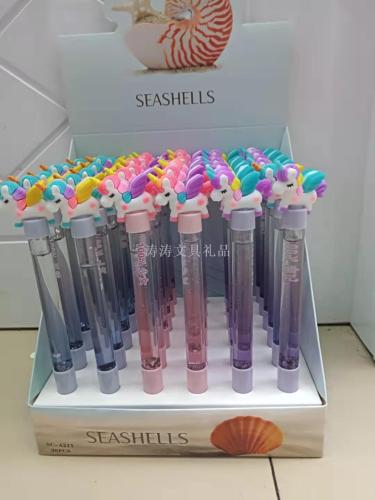 creative gel pen factory direct water pen tiktok same colorful unicorn 5 quicksand fairy cartoon pen