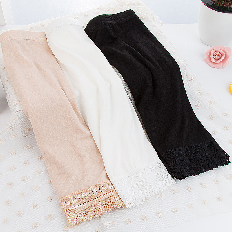 批发 蕾丝花边莫代尔女士打底裤 大码竹纤维防走光五分安全裤
