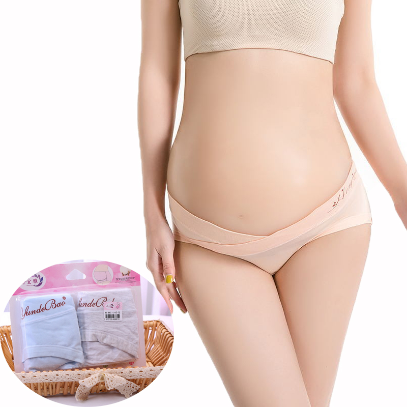 孕妇内裤  托腹产前后棉透气短裤 怀孕期棉低腰三角裤盒装
