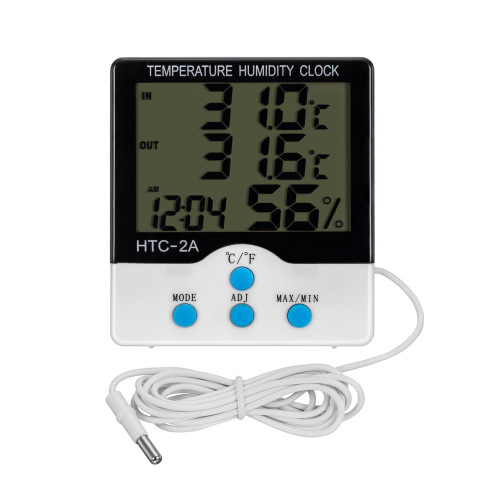 factory direct sales htc-2a household multi-function hygrometer timing calendar alarm clock electronic spot wholesale