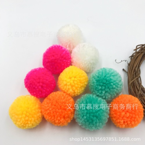 Self-Produced and Self-Sold Acrylic Wool 4cm Waxberry Ball Candy Color Thick Knitting Yarn Ball Mixed Color Hair Ball DIY Clothes Accessories