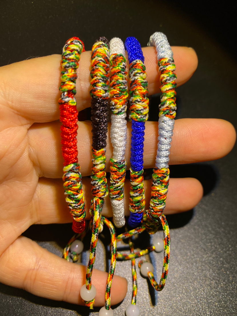 密宗手绳端午七彩绳手工编时尚结缘保平安混色大小可调金刚结