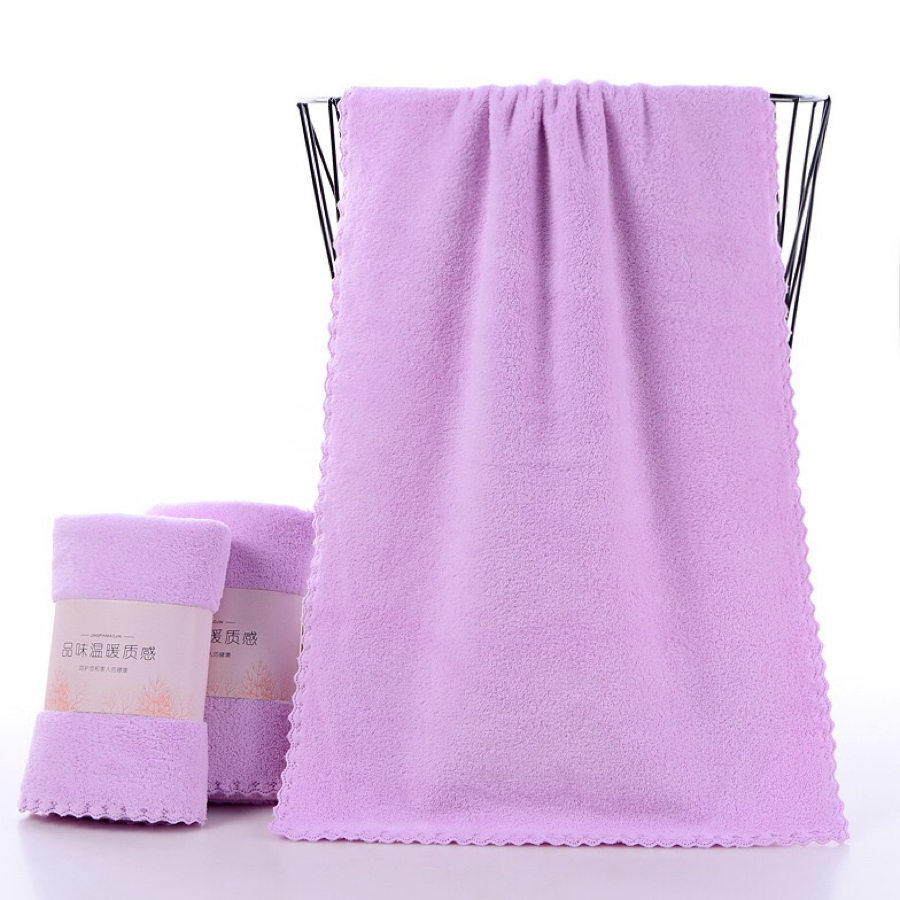 Coral plush towel polyester polyamide quick drying absorbent hair towel gift wrap 35 * 75