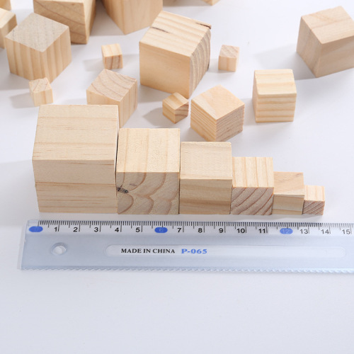Pine Solid Wood Square DIY Handmade Building Model Materials Accessories， Children‘s Early Education Building Blocks Decoration