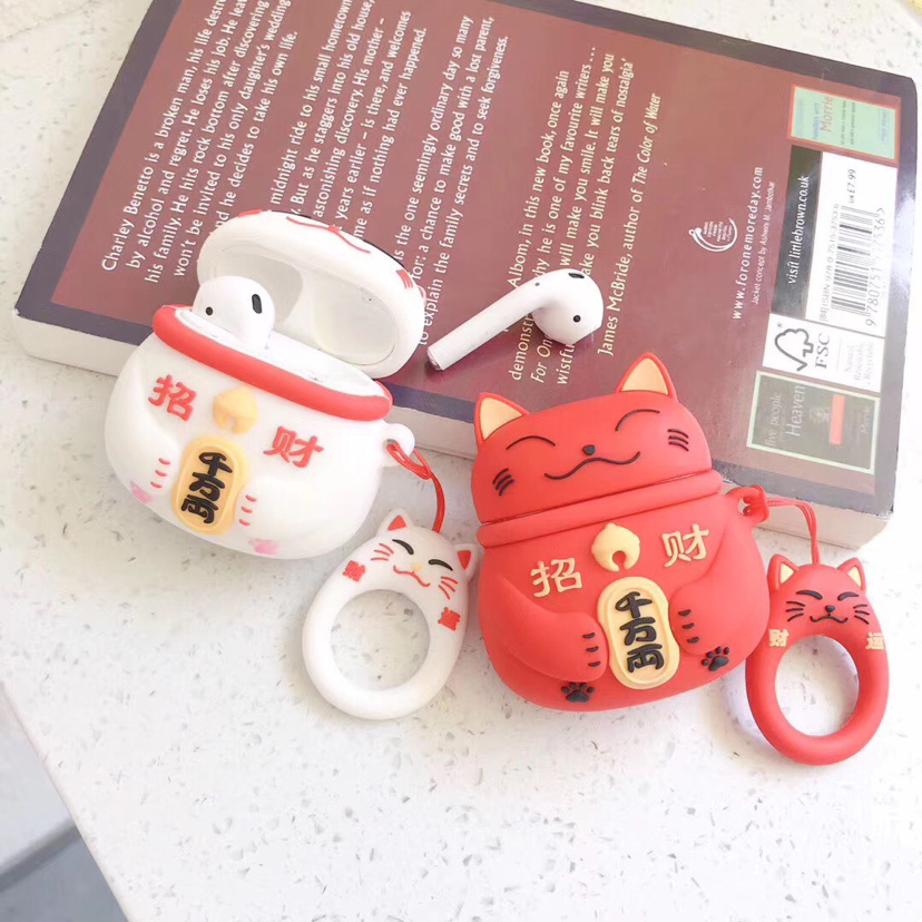 Hot style cute lucky cat get rich cute cat headphone cover, good quality, with the same ring