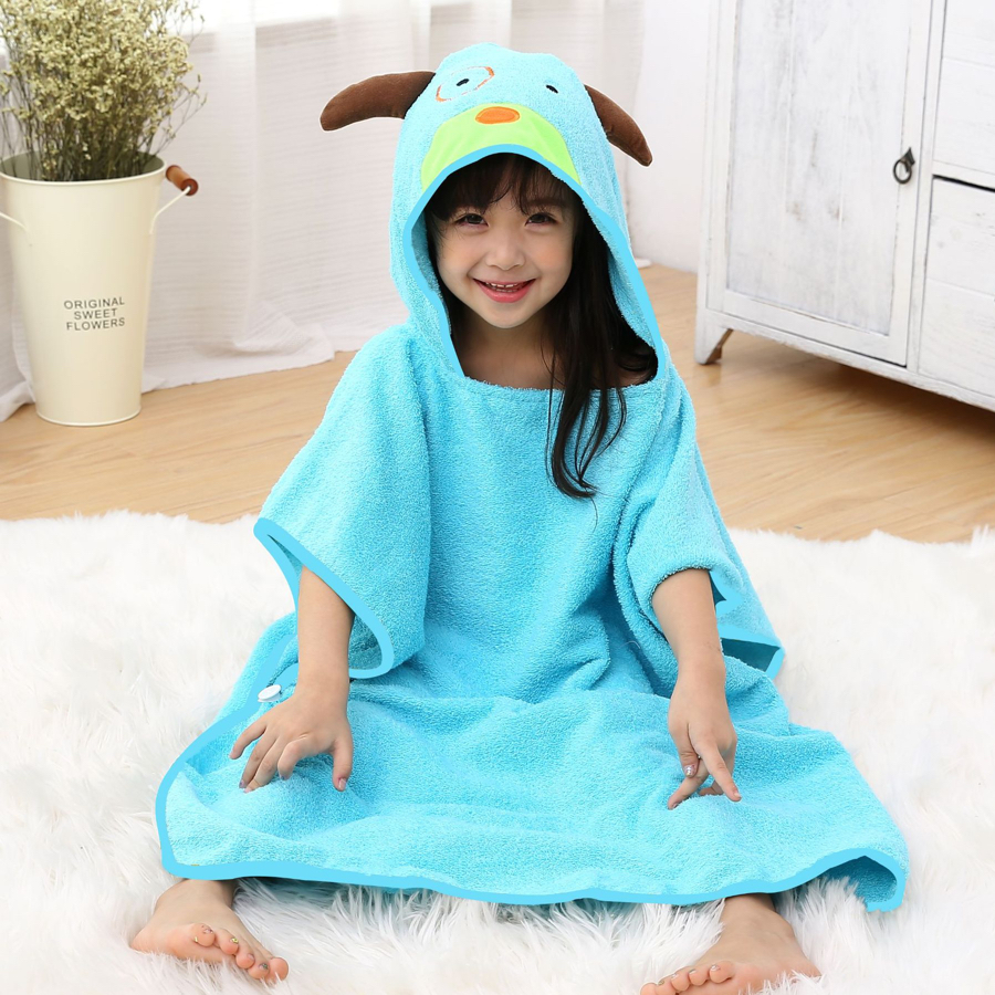 Children's bath wear cotton bath towel cartoon animal cape cape sea windproof changing cover 60*120 spot