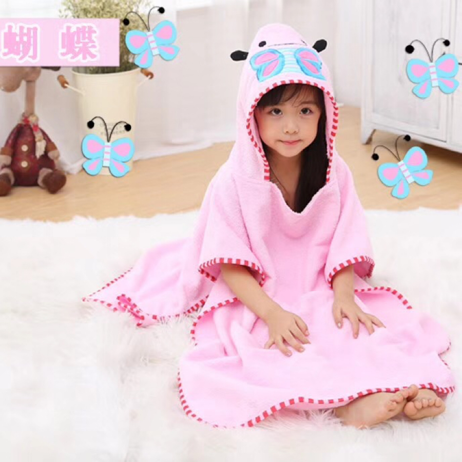 Children's bath wear cotton bath towel cartoon animal cape cape sea windproof changing cover 60*120 spot