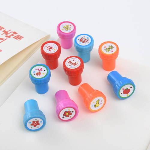 cute cartoon toy seal set round children‘s small seal kindergarten teacher reward seal wholesale