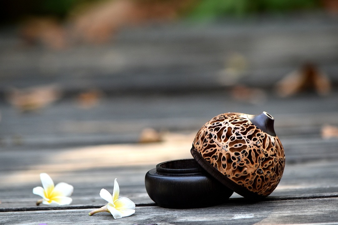 芸亭工艺核桃水滴 盘香炉 手工艺书品 鸡翅木 送礼佳品  装饰去味