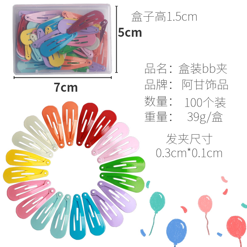 Korean version of the new 3cm color ins hairpin children baby cute candy color bb hairpin students