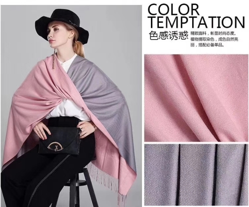 Elegant Super Soft Double-Sided Artificial Cashmere Scarf Shawl Dual-Use Women‘s Korean-Style Simple Thickened Autumn and Winter Scarf