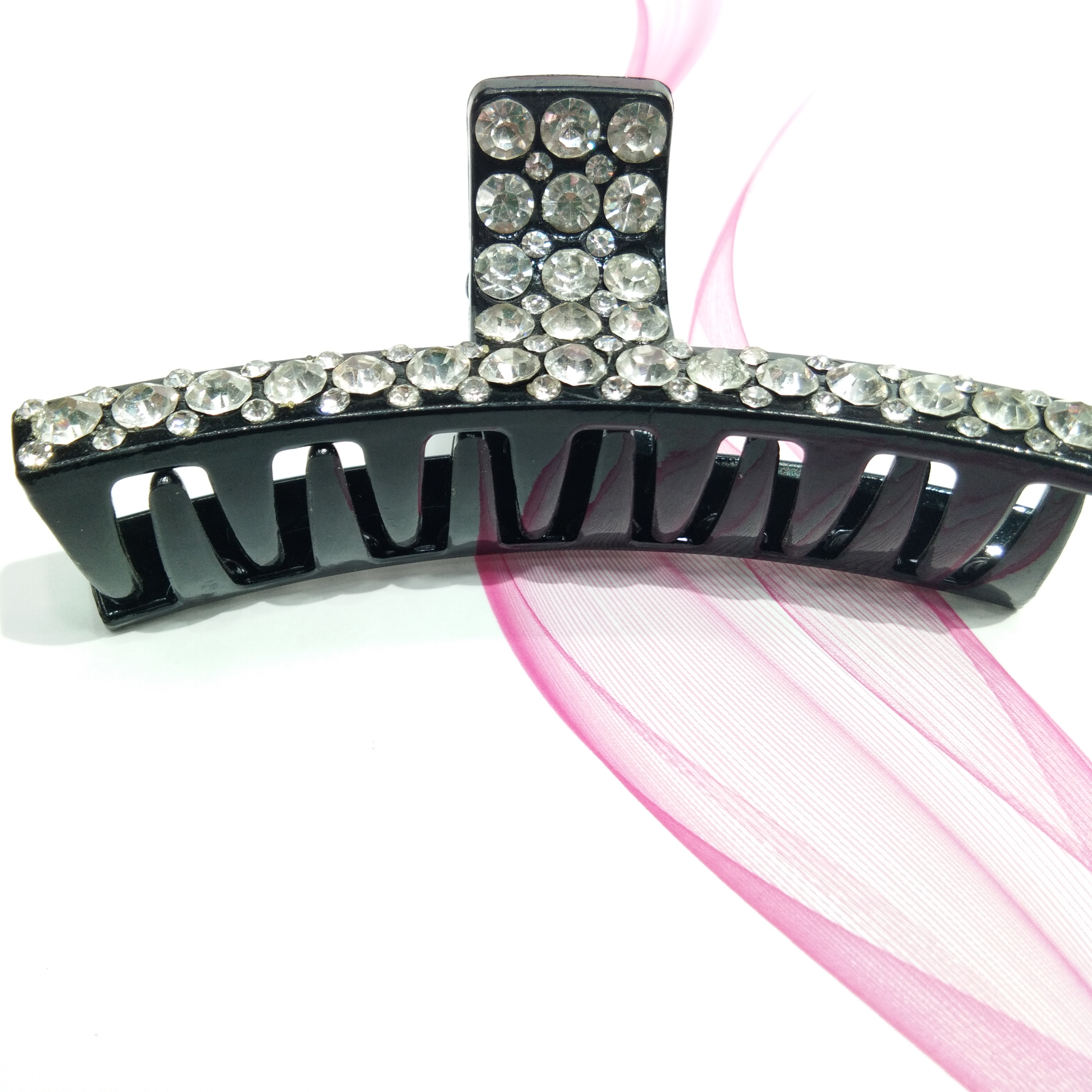 新款方形镶水晶钻爪夹环保不断料流行头饰地摊
