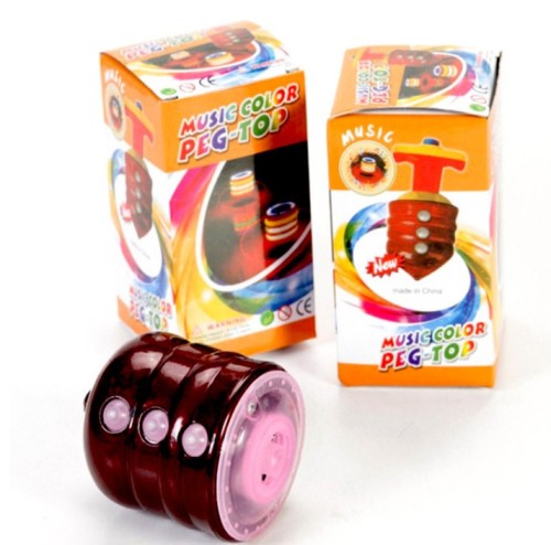 color box packaging simulation wood pressing gyro music toy gyro colorful electric flash music transmitter