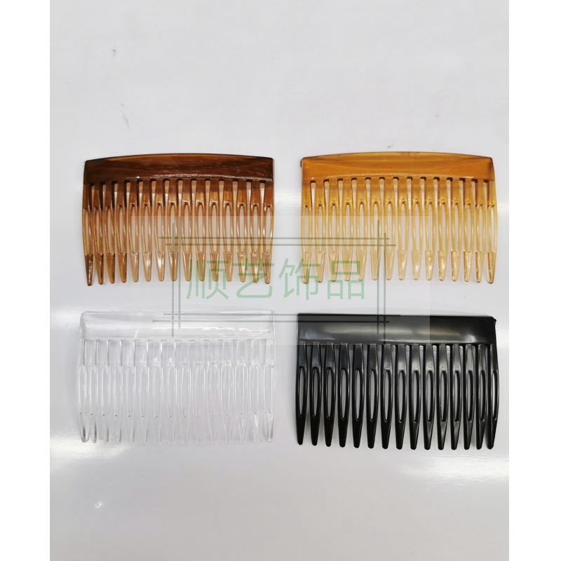 顺艺饰品 厂家直销 环保材料 15齿塑料发梳插梳韩国梳 可配件现货