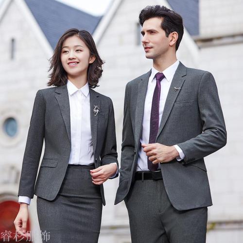 rui shan men‘s and women‘s suits set as in same style business wear black suit women‘s british style formal wear manager overalls