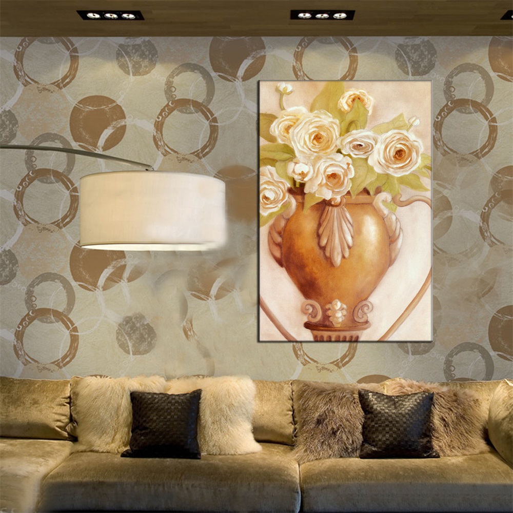 现代风油画 花瓶装饰画 厂家直销 款式多样 来样定制尺寸款式定制