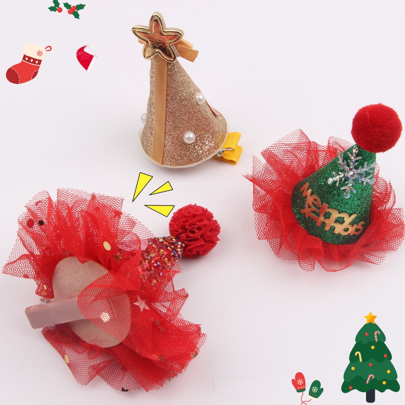 Snowman Christmas hair clip children hair clip Autumn and winter plush duck bill clip hair ornaments