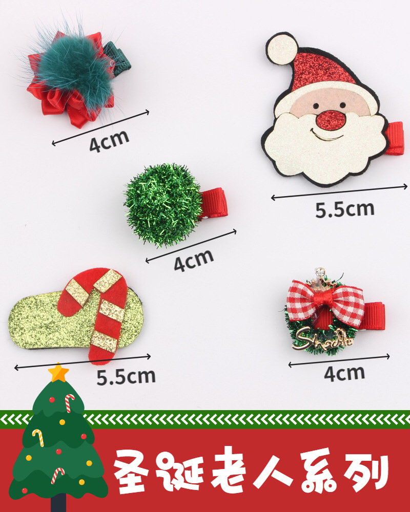 2019 new Christmas hairpin set web celebrity with the same plush of autumn and winter hair card express baby cloth bb