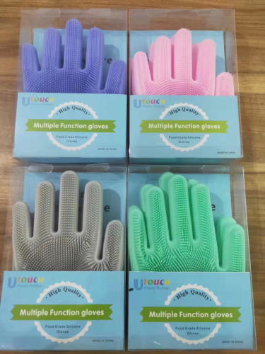 silicone gloves dishwashing artifact multifunctional magic thickening durable gloves
