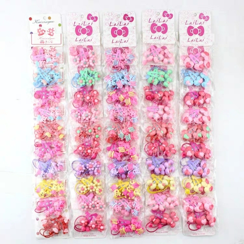 Children‘s Rubber Band Hair Rope Girls Duckbill Clip Clip BB Clip into 10 pack of 20 Pairs Random Delivery 