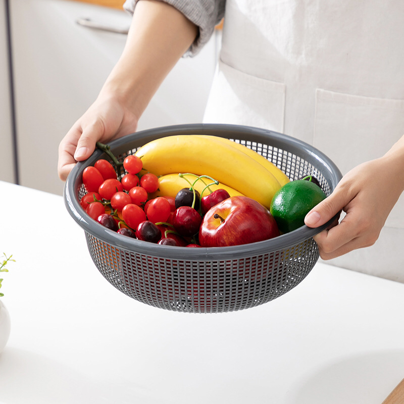 Circular hollow washing basket vegetable tartar sieve set kitchen fruit storage basket tartar basket washing basin