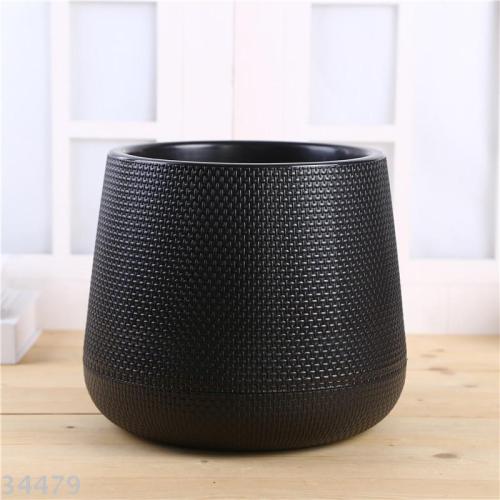 Nordic Style Flower Pot Black and White Modern Balcony Decoration Living Room Courtyard Decoration Green Plant Flower Pot Large Size