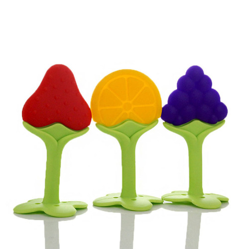Apple Bear Baby Silicone Chews Fruit Vertical Teether Teether