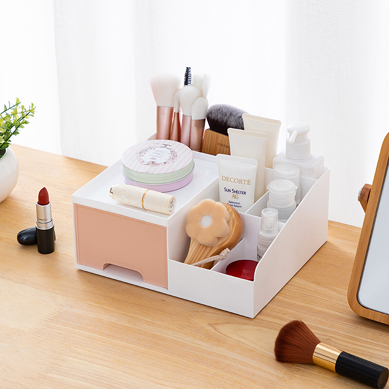 Desktop cosmetics storage box compartmentalized lipstick household plastic drawer type skin care dresser finishing box