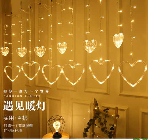 led ice strip love curtain light confession proposal festival atmosphere supplies little girl heart romantic room decoration light