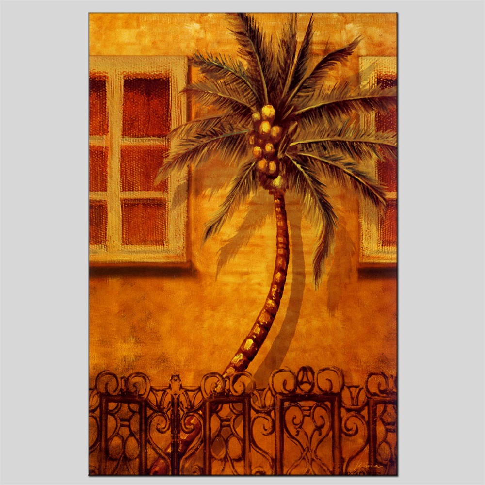 厂家批发新款客厅现代简约卧室沙发背景墙挂画欧式发财树装饰油画