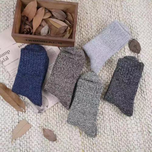 Winter Thickened Socks Men‘s Korean-Style Trendy Mid-Calf Length Socks Wool Socks Deodorant Men‘s Socks Warm Stockings