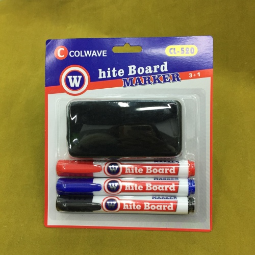 3+1 Whiteboard Pen + Board Brush， erasable Whiteboard Pen Set