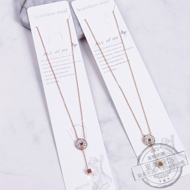 时尚百搭项链女网红潮人简约气质方块锁骨链女个性大气颈链