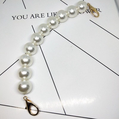 Wholesale custom made hyun a woven bag accessories abs imitation pearl diy pure handmade pearl chain bracelet