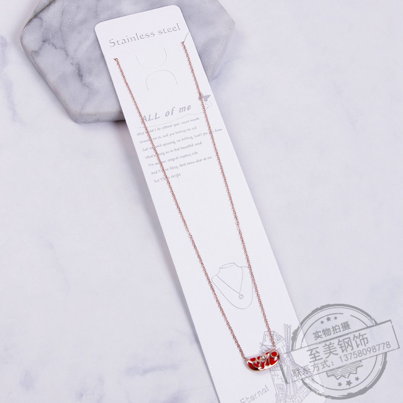 八九不离十相思豆钛钢项链女时尚小清新网红抖音款锁骨链