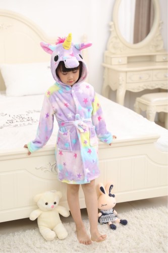 new children‘s bathrobe flannel tianma bathrobe cartoon pajamas animal hooded children‘s homewear nightgown
