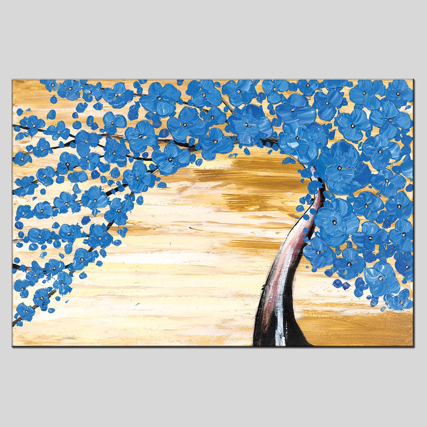 半手绘发财树油画 酒店过道客厅装饰画抽象画玄关挂画 一件代发