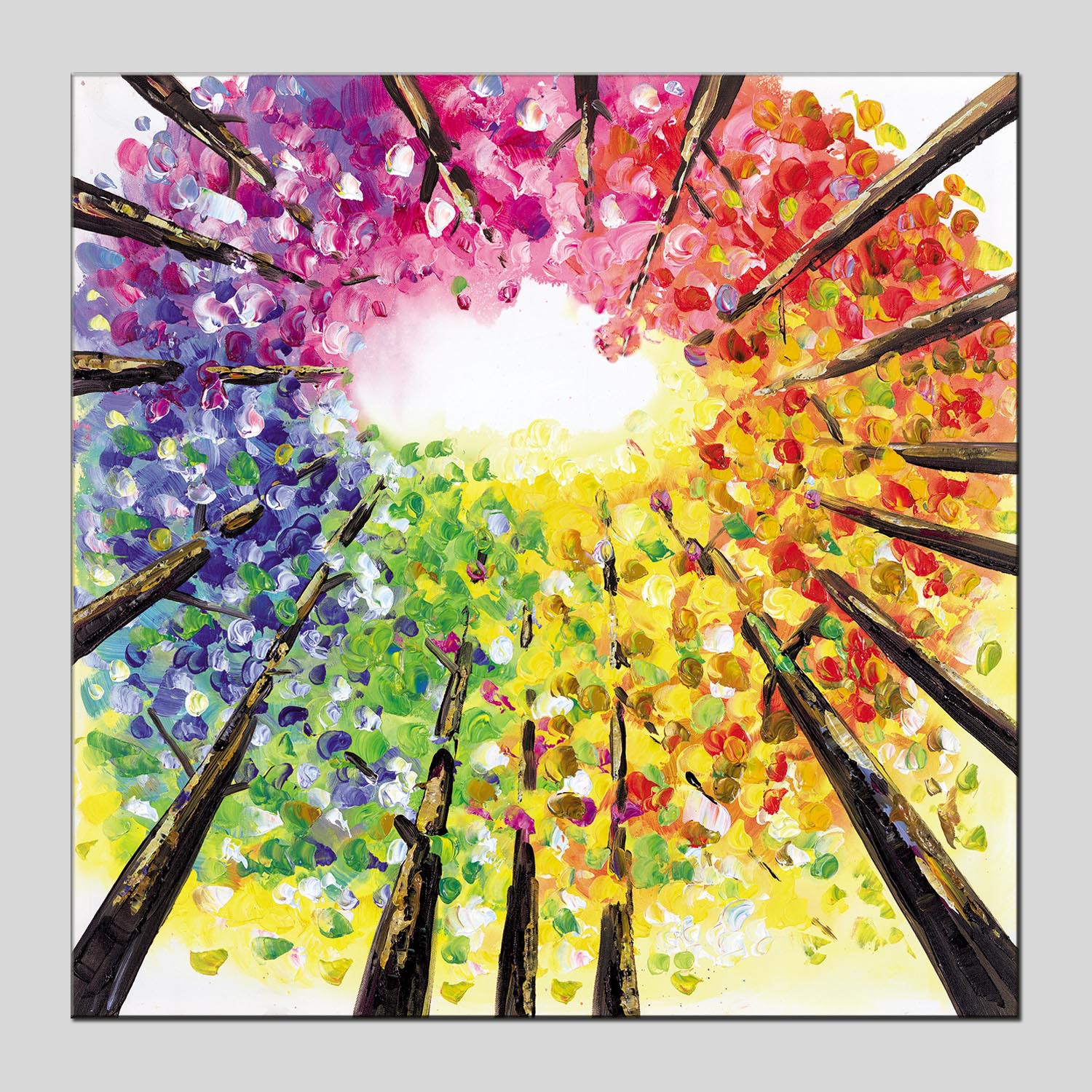 厂家直销 半手绘油画参天大树抽象树林丛客厅沙发走廊餐厅装饰画