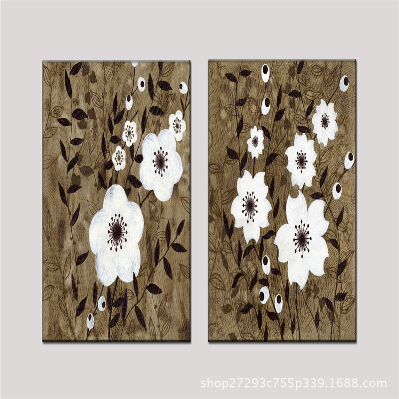 厂家直销宾馆酒店装饰画手绘花瓶花卉油画款式多样可定制