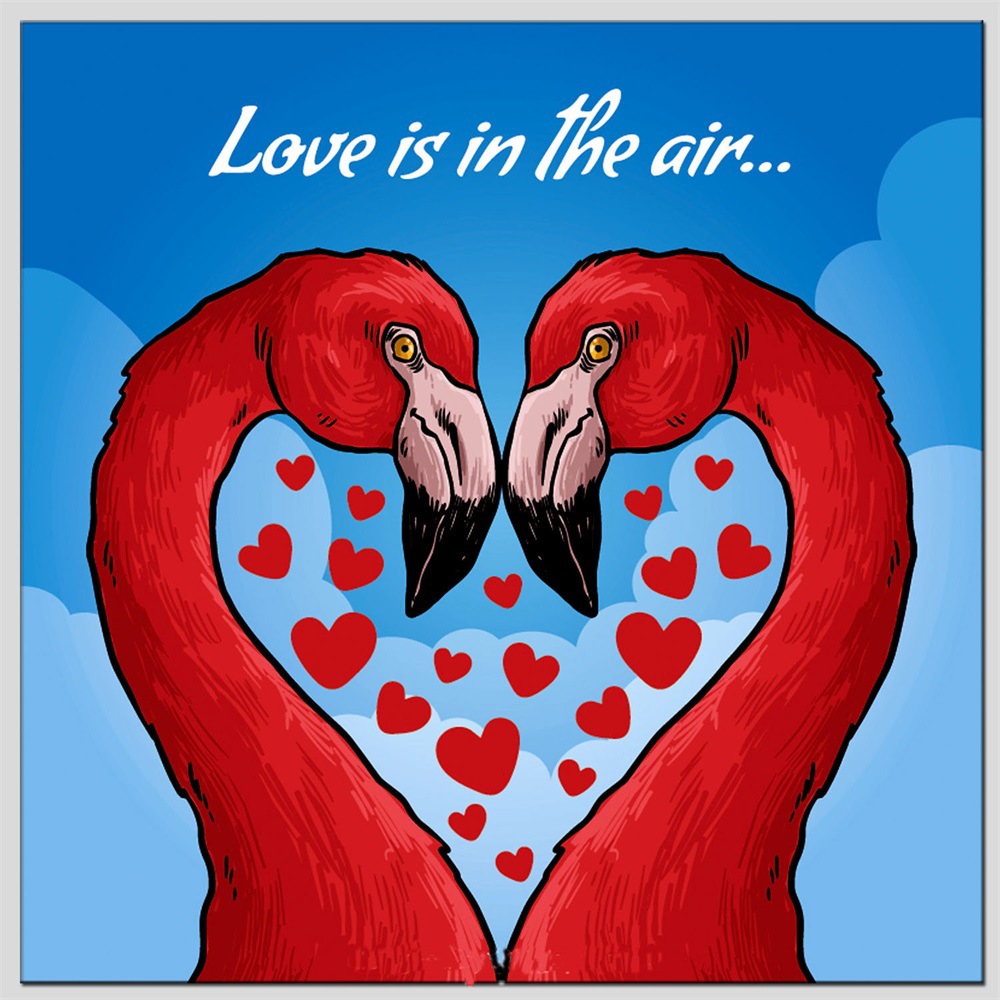 速卖通热销墙壁艺术画油画现代家居装饰爱心动物情侣支持定制尺寸