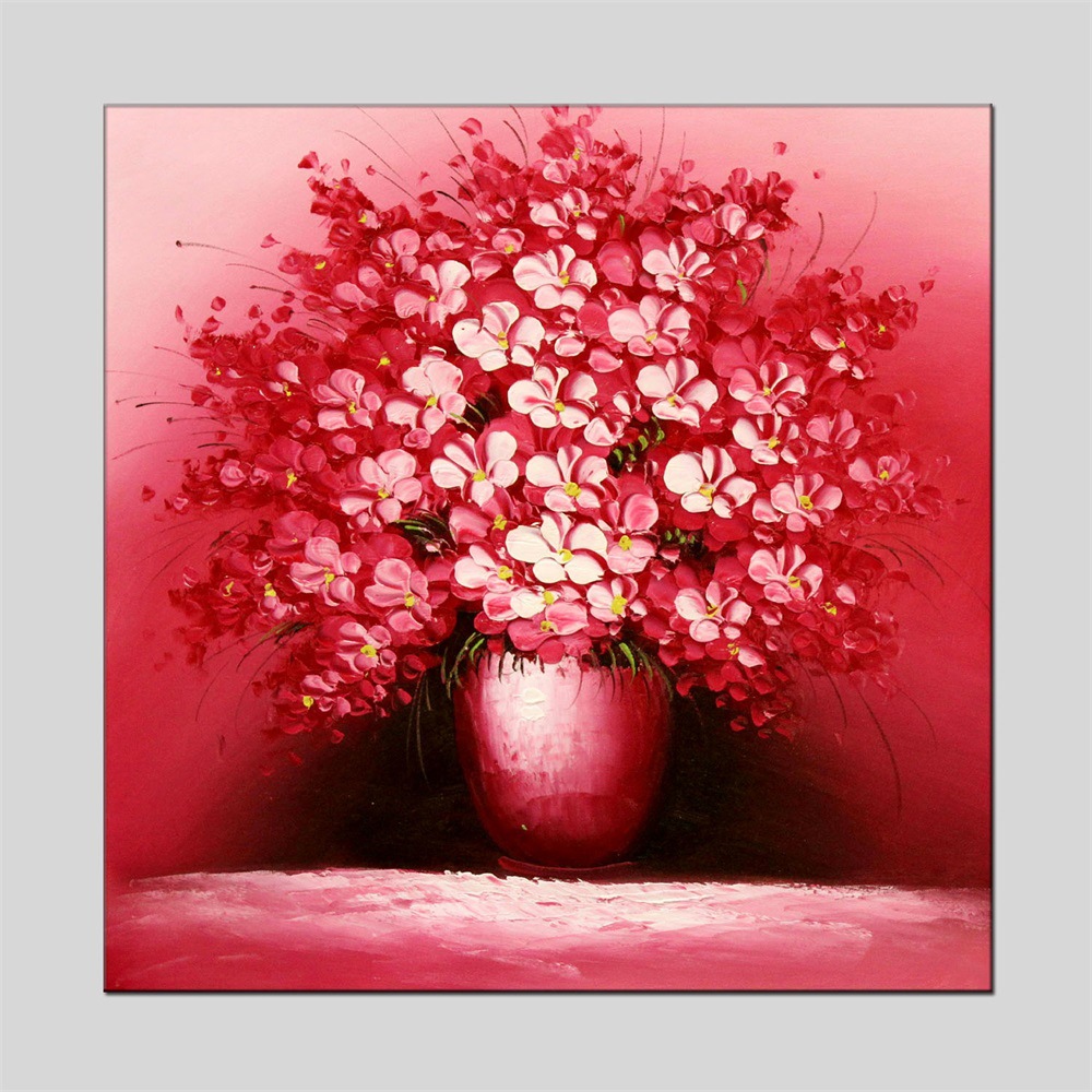 手绘创意花卉装饰画油画客厅书房儿童房装饰画有框画支持定制尺寸