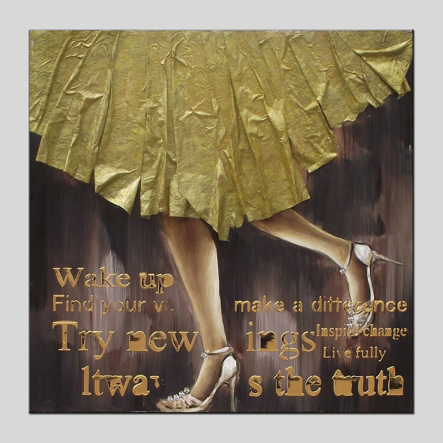 现代简约北欧式客厅装饰画小清新奔跑美女餐厅卧室油画室内艺术画