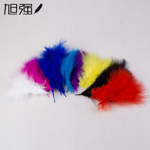 Factory Direct Sales in Stock Wholesale Turkey Feather Full Velvet Feather DIY Clothing Ornament Accessories Colorful Feather