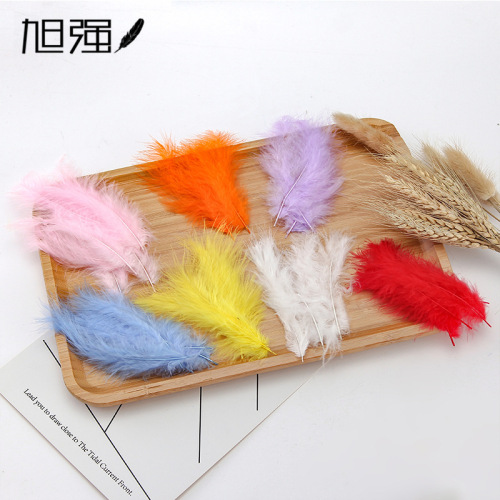 factory direct sales spot bounce ball feather turkey feather pointed tail velvet color decorative accessories diy