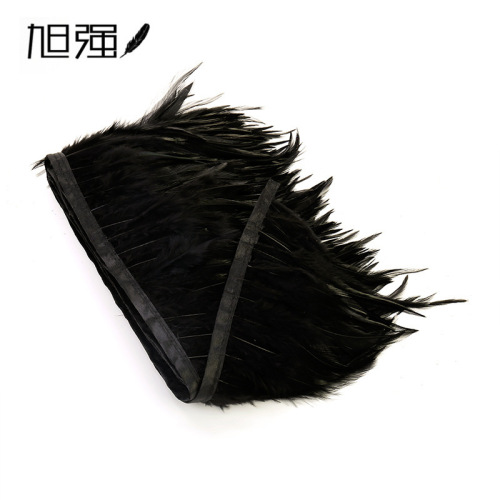 Factory Direct Sales Diy Feather Cloth Edge Pointed Hair Woven Belt Large Floating Black Woven Belt Skirt Clothing Ornament Accessories Accessories