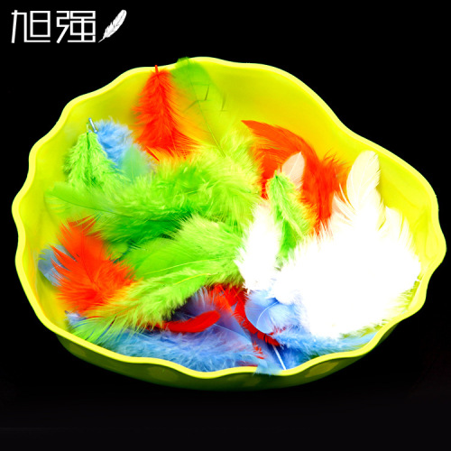 factory direct sales supply turkey color high quality feather pointed tail velvet new feather chicken feather performance