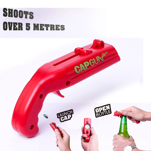 CAP GUN手枪弹射开瓶器 啤酒瓶盖发射起子搞怪酒吧酒具恶搞礼品